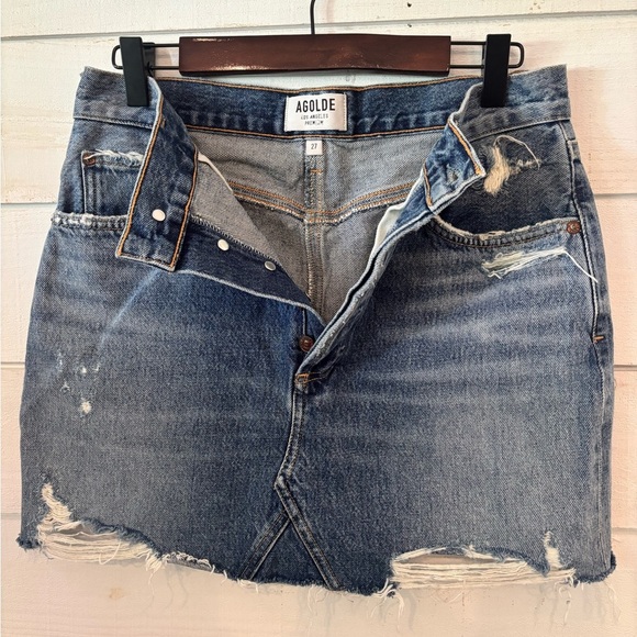 AGOLDE QUINN HI RISE MINI SKIRT
IN RANSOM RAW CUT HEM 27 - Picture 5 of 11